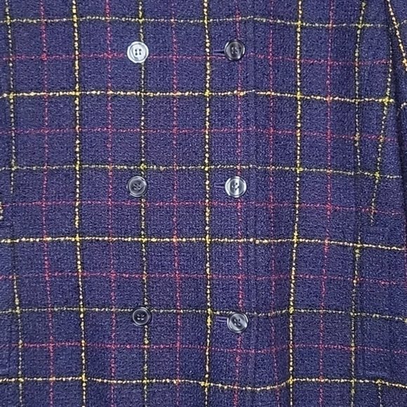 Loft Wool Blend Double Breasted Plaid Blazer - Picture 3 of 10